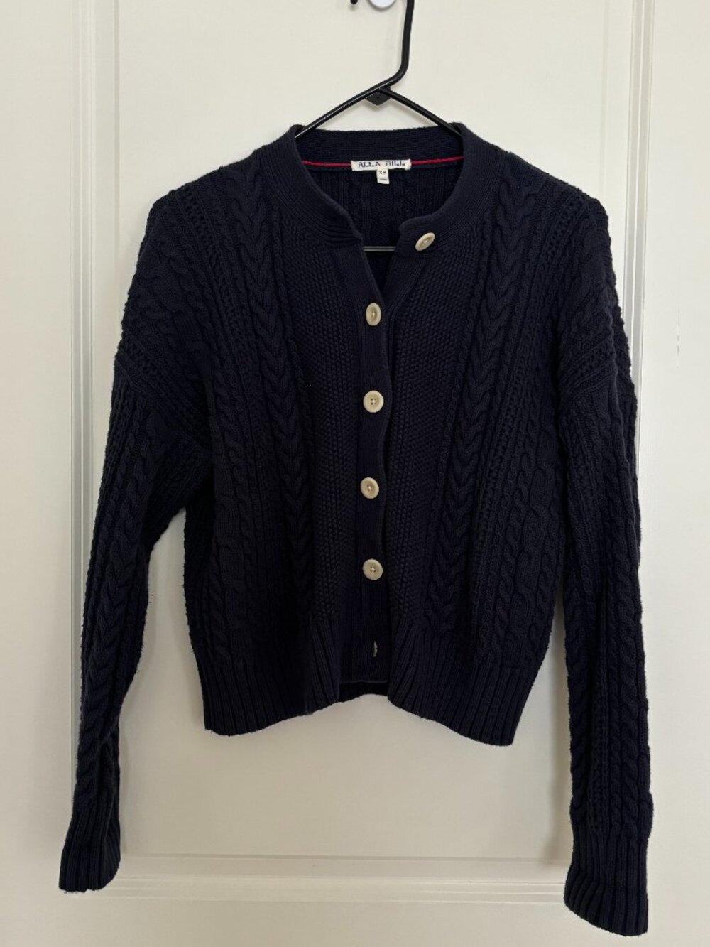 Alex Mill Nico Cardigan Multi Striped Chunky Cotton Knit XS